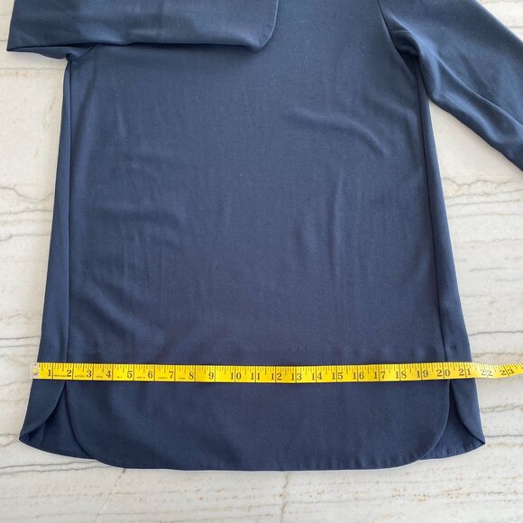 COS Navy blue tunic tulip hem Sz S contemporary classic versatile - Picture 5 of 10